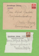 LUXEMBURGER ZEITUNG.BRIEF UND BANDSTREIFEN AUSSCHNITT. - 1940-1944 Occupazione Tedesca