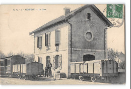 CPA 64 Lembeye La Gare Et Le Train Tramway - Lembeye