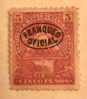 Nicaragua 1896 Seebeck 5 Pesos Coat Of Arms - Nicaragua