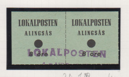 Zweden Lokale Zegel Cat. Facit Sverige 2000 Private Lokaalpost Alingsas 1B Paar, Gebruikt - Local Post Stamps