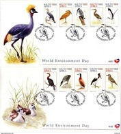 South Africa - 1997 Waterbirds FDC Set # SG 977a , Mi 1064A-1073A - Storks & Long-legged Wading Birds