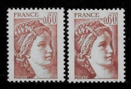 Année 1981 : Y. & T. N° 2119 ** Et 2119 E **  :Brun Rose Clair Et Brun Rose - Ongebruikt