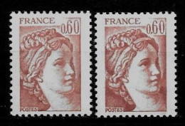Année 1981 : Y. & T. N° 2119 ** Et 2119 E **  :Brun Rose Clair Et Brun Rose - Unused Stamps