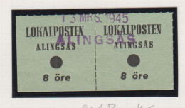 Zweden Lokale Zegel Cat. Facit Sverige 2000 Private Lokaalpost Alingsas 1B Paar, Gebruikt - Local Post Stamps