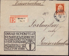 604082 | Dekorativer Brief Der Kunstgewerblichen Werkstätte Und Uhrenfabrik Oskar Schönfeld | München (W 8000) - Horlogerie