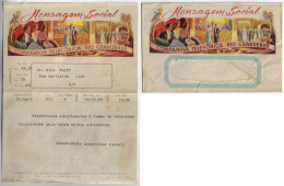 Brazil 1940s telegram Phonogram + Cover By Companhia Telefônica Rio Grandense Usage In Porto Alegre Theater Music Opera - Covers & Documents