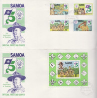 Samoa Set And Minisheet On FDCs - Lettres & Documents
