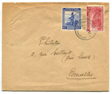 Congo Kindu-Port Empain Oblit. Keach 8B1 Sur C.O.B. 261 + 264 Sur Lettre Vers Bruxelles Le 31/10/1945 - Briefe U. Dokumente