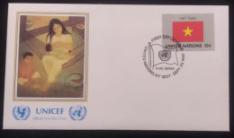 EL)1980 UNITED NATIONS, NATIONAL FLAG OF THE MEMBER COUNTRIES, VIETNAM, UNICEF, MOTHER AND CHILDREN, FDC - Ungebraucht