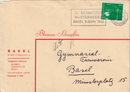 Motiv Brief  "Blumen Schoepflin, Basel"          1952 - Cartas & Documentos