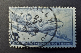 België - Belgique - 1946 - Luchtpost - PA 8 - Blue 6 F - DC 4 - Obl/Gestemp.  Gilly - Usados