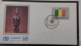 EL)1980 UNITED NATIONS, NATIONAL FLAG OF THE MEMBER COUNTRIES, MALI, UNICEF, ARQUEOLOGY - ART, FDC - Nuevos