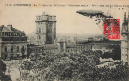 Vincennes * Aviation * Le Ballon Dirigeable Zeppelin Militaire " REPUBLIQUE " Sur Le Vieux Fort * République - Vincennes
