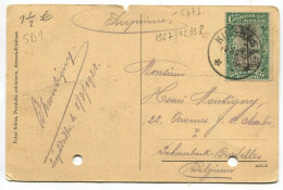 Congo Kinshasa Oblit. Keach 5D1-Dmyt Sur C.O.B. 66 Sur Carte Postale Vers Bruxelles Le 08/03/1923 - Covers & Documents