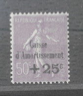 YT 276 NEUF** TB CAISSE D'AMORTISSEMENT - 1927-31 Sinking Fund