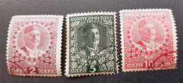 1913 Nicolas 1er Yvert 101,102,103 - Montenegro