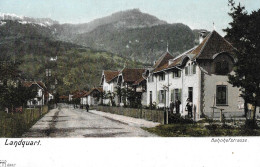 LANDQUART ► Lithokarte Alte Bahnhofstrasse Animiert, Ca.1910 - Landquart