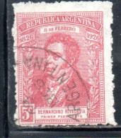 ARGENTINA 1926 PRESIDENCY OF BERNARDINO RIVADAVIA 5c USED USADO OBLITERE' - Used Stamps