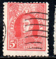 ARGENTINA 1926 CENTENARY OF THE POST OFFICE JOSE DE SAN MARTIN 5c USED USADO OBLITERE' - Used Stamps