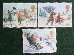 Natale Weihnachten Xmas Noel (Mi 1300-1301 1304) 1990 Used Gebruikt Oblitere ENGLAND GRANDE-BRETAGNE GB GREAT BRITAIN - Usados