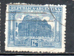 ARGENTINA 1926 CENTENARY OF THE POST OFFICE GENERAL 12c USED USADO OBLITERE' - Usados