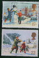 Natale Weihnachten Xmas Noel (Mi 1300-1301) 1990 Used Gebruikt Oblitere ENGLAND GRANDE-BRETAGNE GB GREAT BRITAIN - Gebraucht