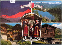 Valais 4 Vues - Lac, Chalets, Mazot ; Au Verso Cachet De L'Auberge De Salanfe (16'257) - Salvan