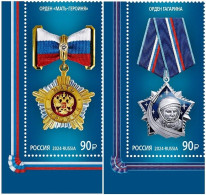 RUSSIA 2024-18 State AWARDS: Orders. Maternity, Space, 2v, CORNER, MNH - Briefmarken