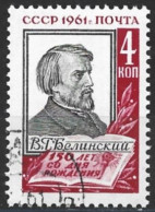 Russia 1961. Scott #2493 (U) Vissarion G. Belinski, Author, 150th Birth Anniv.  *Complete Issue* - Usati