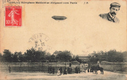 Aviation * Ballon Dirigeable Zeppelin Aéroplane " MALECOT " Se Dirigeant Vers Paris * Malécot Aviateur - Luchtschepen