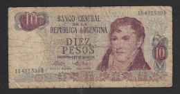 Argentina - Banconota Circolata  Da 10 Pesos P-295a.3 - 1975 #19 - Argentina