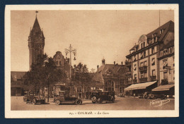 68. Colmar. La Gare. ( 1840- Ligne Strasbourg - St. Louis). File De Taxis. Grand Hôtel-Restaurant Bristol. - Colmar