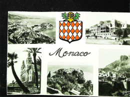 ► MONACO  Cpsm Blason Couleur Multi Vues - Multi-vues, Vues Panoramiques