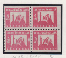 Zweden Lokale Zegel Cat. Facit Sverige 2000 Private Lokaalpost Göteborgs Lokalförsandelser 1 Roze 4 Verschillende Tandin - Local Post Stamps