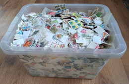 STAMP WORLD WIDE 1kg Lot Off Paper Kiloware Philatelic Collection Used 10000-15000pcs - Kilowaar (min. 1000 Zegels)