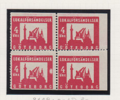 Zweden Lokale Zegel Cat. Facit Sverige 2000 Private Lokaalpost Göteborgs Lokalförsandelser 1 Rood 4 Verschillende Tandin - Local Post Stamps