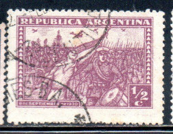 ARGENTINA 1931 REVOLUTION OF 1930 MARCH OF THE VICTORIOUS INSURGENS 1/2c USED USADO OBLITERE' - Gebruikt