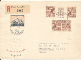 Switzerland FDC Bern 1-10-1948 Imaba 1948 Basel Sent To France - FDC