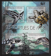 BURUNDI - TORTUES DE MER - N° 1790 A 1793 ET BF 287 - NEUF** MNH - Tortues