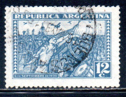 ARGENTINA 1930 REVOLUTION OF 1930 MARCH OF THE VICTORIOUS INSURGENS 12c USED USADO OBLITERE' - Used Stamps