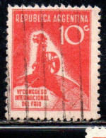 ARGENTINA 1932 INTERNATIONAL REFRIGERATION CONGRESS COMPRESSOR 10c USED USADO OBLITERE' - Gebruikt