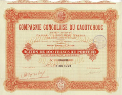 Titre De 1928 - Compagnie Congolaise Du Caoutchouc - - Industrie