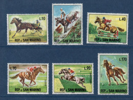 Saint Marin, San Marino, **, Yv 660 à 665, Mi 850 à 855, SG 788 à 793, Hippisme, Cheval, - Unused Stamps