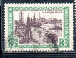 ARGENTINA 1933 FOUNDING OF THE CITY DE LA PLATA PORT OF LA PLATA 3c USED USADO OBLITERE' - Gebruikt