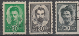 1948 - Héros Soviétiques Mi No 1198/1200 - Usados