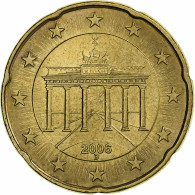 République Fédérale Allemande, 20 Euro Cent, 2006, Munich, Laiton, TTB - Duitsland