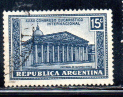 ARGENTINA 1934 INTERNATIONAL EUCHARIST CONGRESS BUENOS AIRES CATHEDRA 15c USED USADO OBLITERE' - Used Stamps