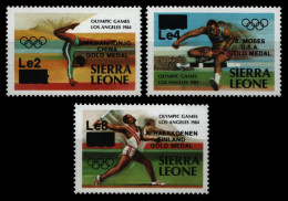 Sierra Leone 1985 - Mi-Nr. 827-829 ** - MNH - Olympia Los Angeles - Sierra Leone (1961-...)