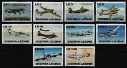 Sierra Leone 1990 - Mi-Nr. 1394-1403 ** - MNH - Flugzeuge / Airplanes - Sierra Leone (1961-...)