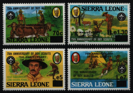 Sierra Leone 1985 - Mi-Nr. 822-825 ** - MNH - Pfadfinder / Scouts - Sierra Leone (1961-...)